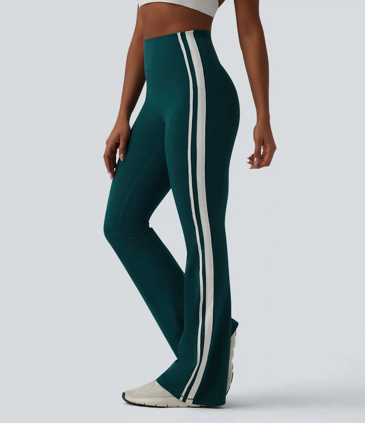 Halara UltraSculpt™ High-waisted Tummy Control Side Stripe Yoga 7/8 Flare Leggings