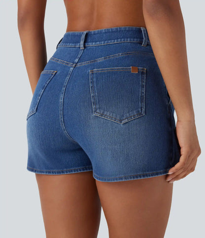 Halara Flex™ High Waisted Pockets Wrapped Washed Denim Casual Skort