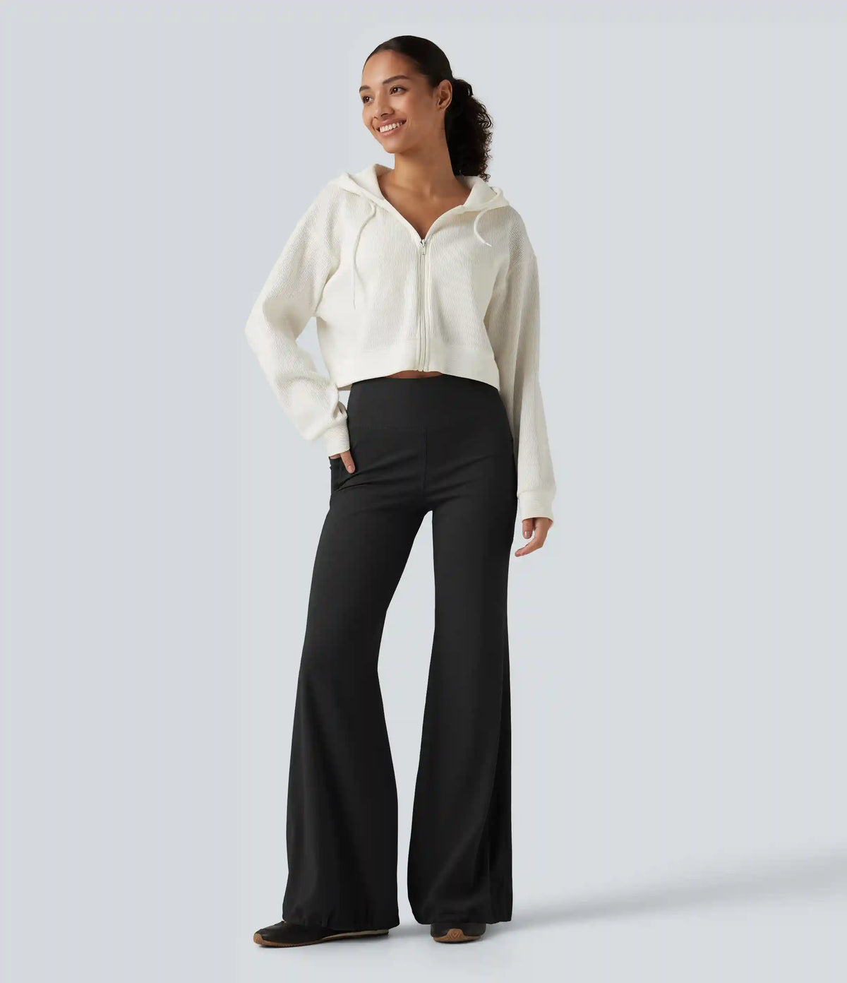 Halara Flex™ DayStretch High Waisted Tummy Control Gathered Hem Yoga Pants with Pockets