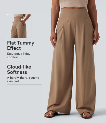 SoftlyZero™ Airy High Waisted Tummy Control Wide Leg Baggy InstantCool Casual Pants with Pockets