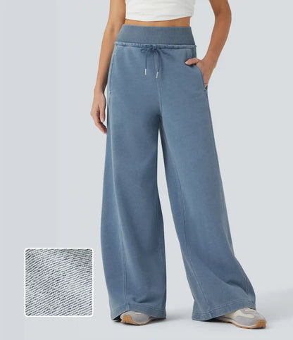 Halara Flex™ High Waisted Drawstring Casual French Terry Baggy Sweatpants Jeans with Pockets