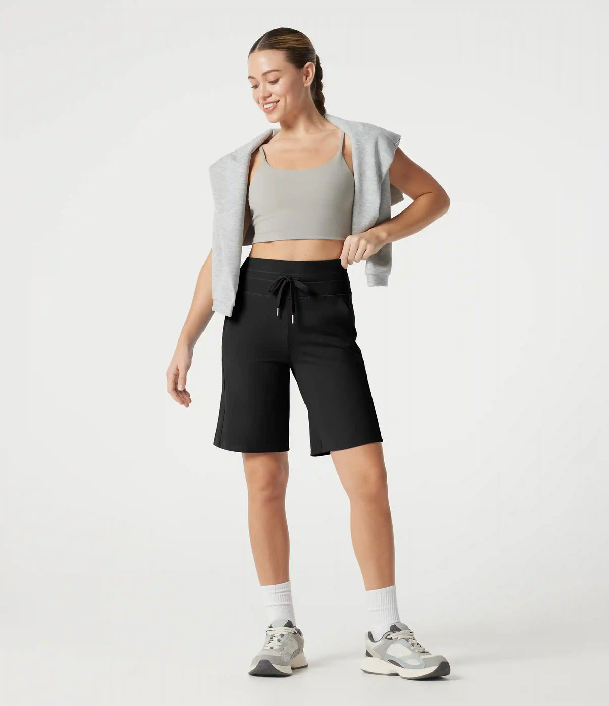 SoftlyZero™ Plush High Waisted Drawstring Workout Shorts with Pockets
