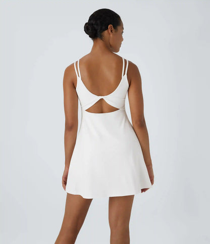 SoftlyZero™ Plush Double Straps 2-Piece Pocket Slip Dance Active Dress A-D Cups