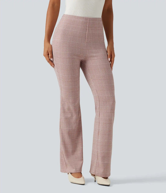 Halara Flex™ High Waisted Plaid Flare Work Pants with Pockets