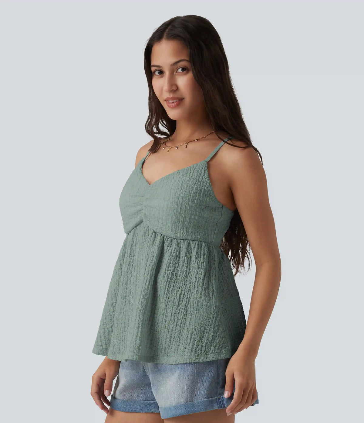 Built-in Bra V Neck Tank Top
