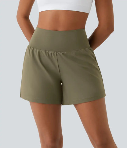 SoftlyZero™ Airy Super High Waisted 2-in-1 InstantCool Yoga Shorts 5'' with Pockets-Longer Length