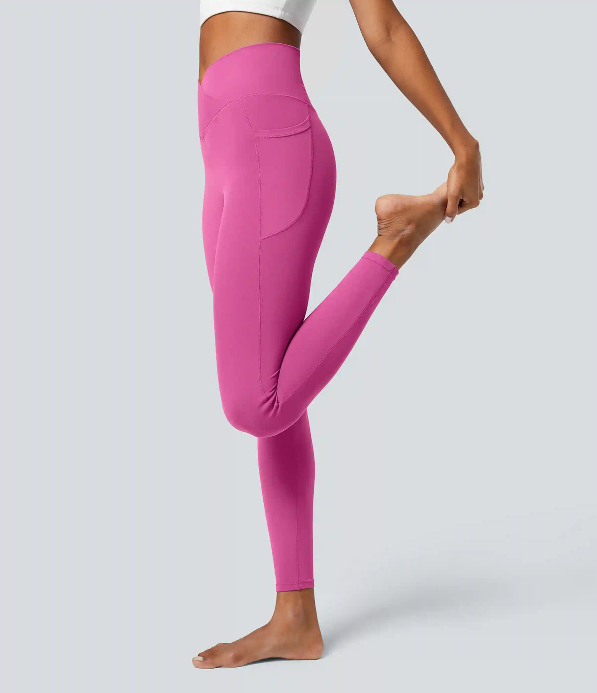 SoftlyZero™ Crossover Pocket Plain Leggings