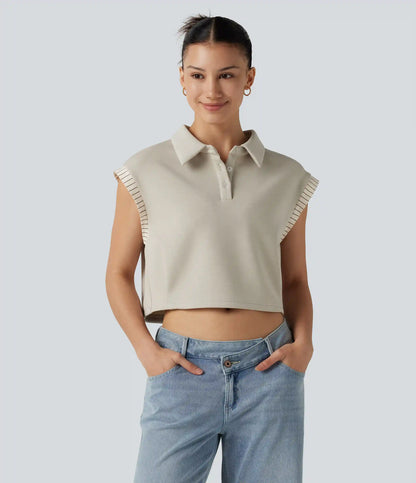 Dropped Short Sleeve Color Block Casual T-Shirt