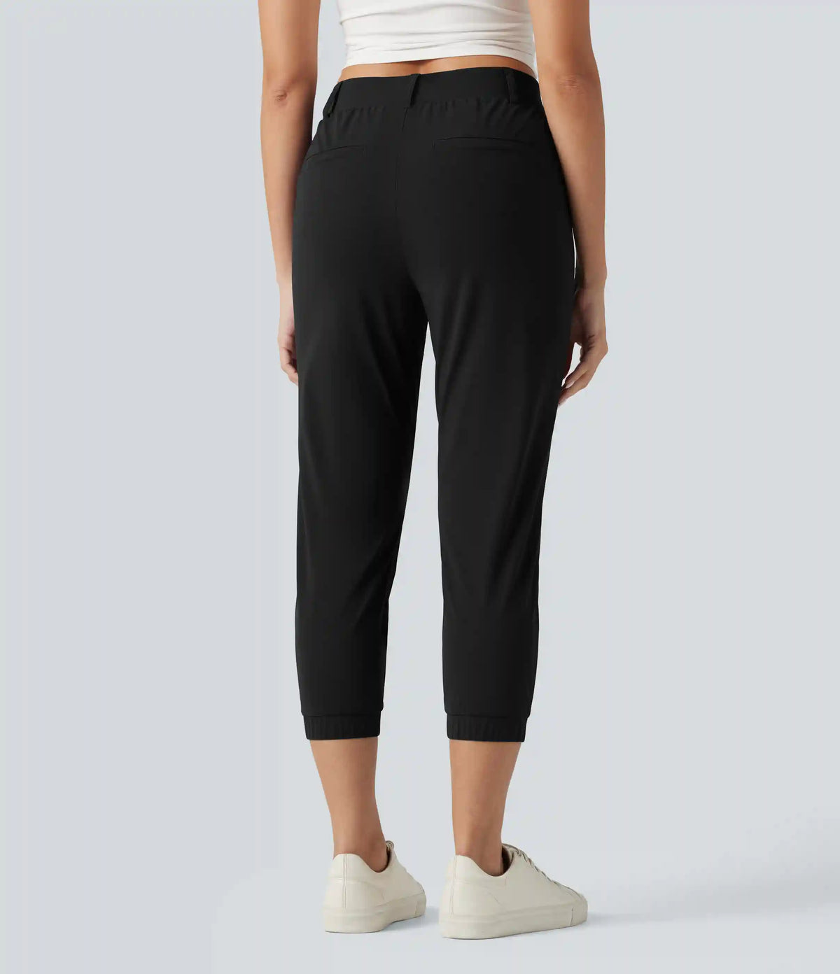 High Waisted Quick Dry Golf Cropped Joggers with Pockets