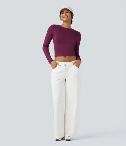 Round Neck Long Sleeve Casual T-Shirt