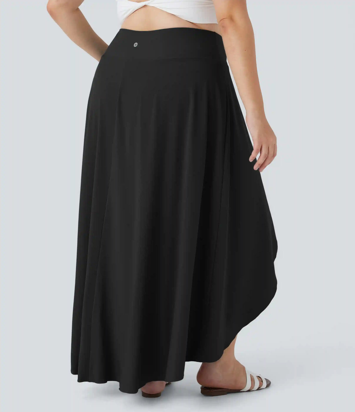 Breezeful™ High Waisted High Low Ruffle 2-in-1 Flowy Midi Quick Dry Casual Plus Size Skirt