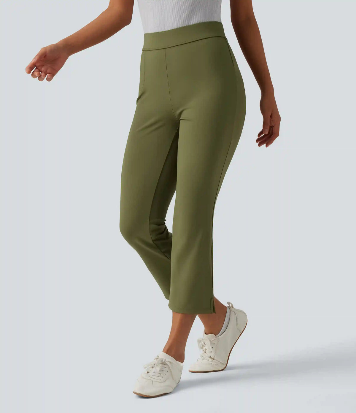 Halara Flex™ DayStretch Mid Rise Split Cropped Work Bootcut Pants with Pocket