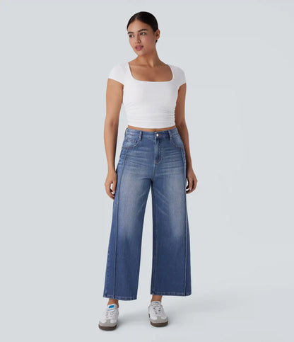 Halara Flex™ High Waisted Pockets Washed Casual Baggy Jeans