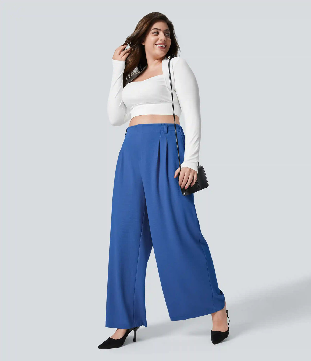 Halara Flex™ High Waisted Pocket Wide Leg Waffle Work Plus Size Pants
