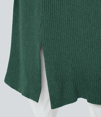 Hooded Long Sleeve Pocket Longline Casual Cardigan