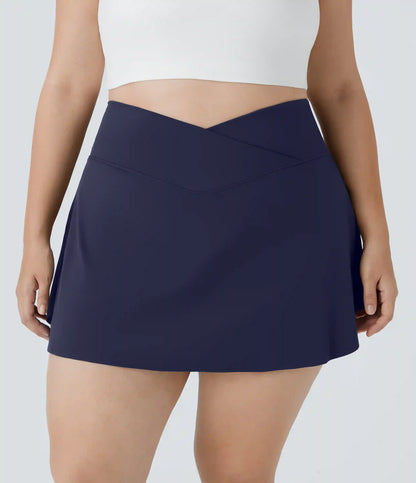 Everyday SoftlyZero™ Airy Crossover Pocket 2-in-1 InstantCool Tennis Plus Size Skirt-Lucid