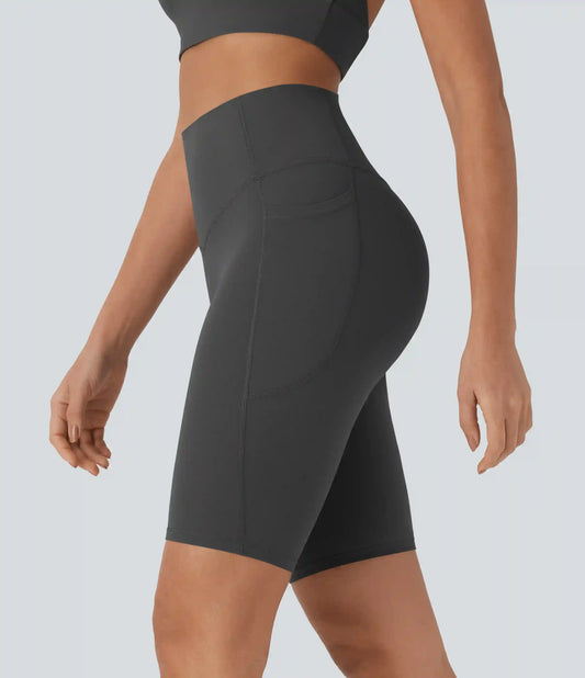 Halara UltraSculpt™ High Waisted Tummy Control Pocket Shaping Training Biker Shorts 9''