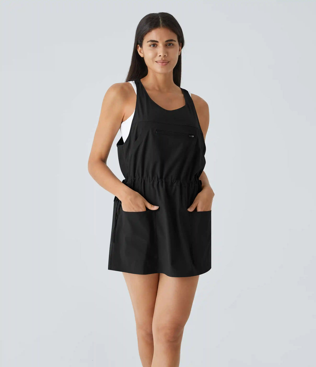 Breezeful™ Pockets Drawstring 2-Piece Quick Dry Mini Hiking Active Dress