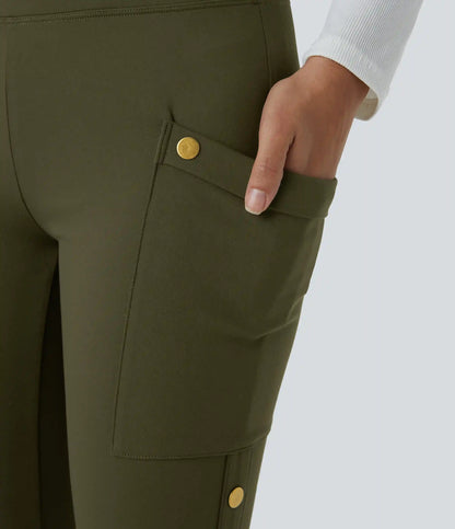 DayStretch High Waisted Decorative Pocket Skinny Ankle Length Casual Pants