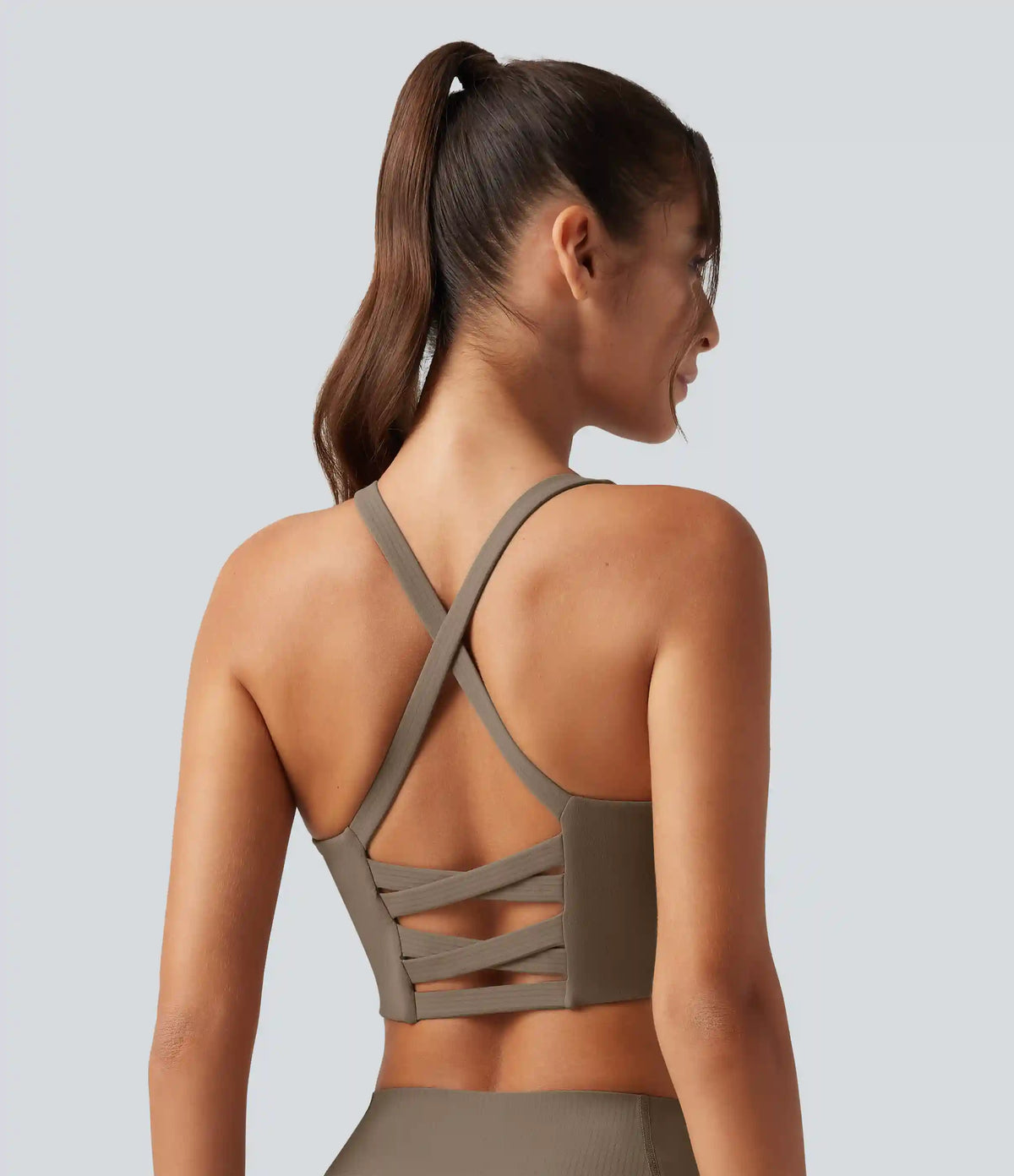 Halara UltraSculpt™ Ribbed Low Support Built-in Bra Running Sports Bra