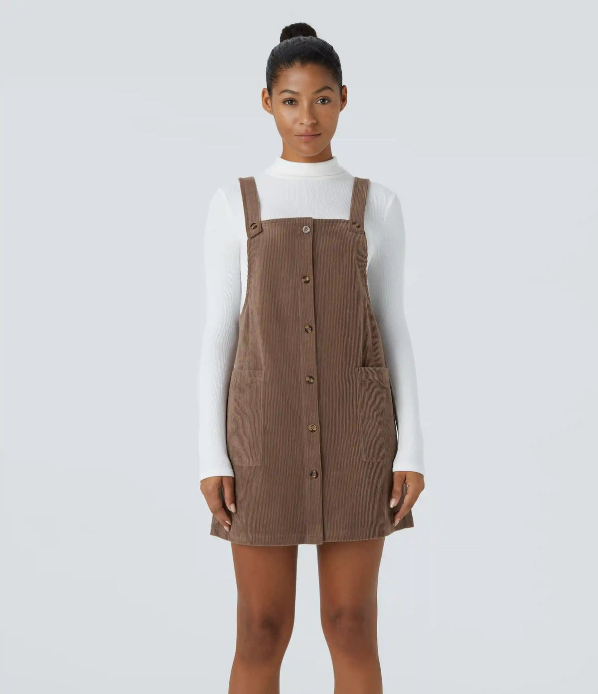 Pocket Corduroy Mini Casual Jumper Dress