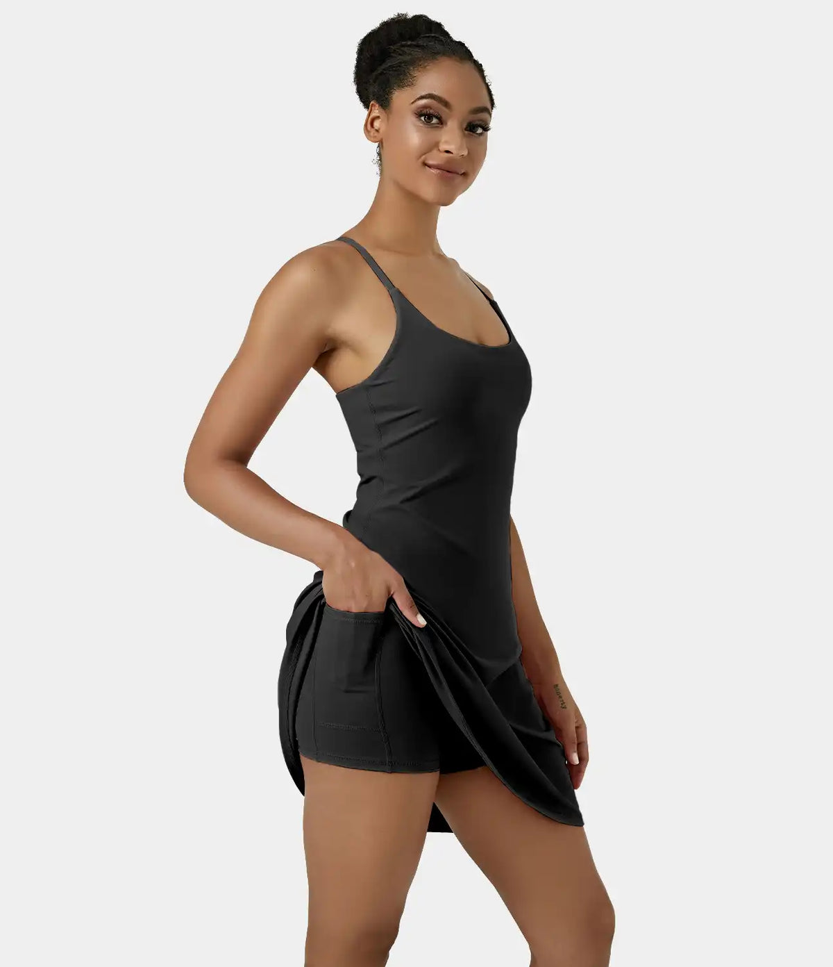 SoftlyZero™ Airy Cut Out 2-in-1 Pocket InstantCool Longer Active Dress