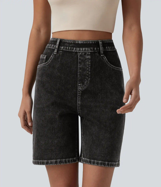 Halara Flex™ High Waisted Denim Casual Bermuda Shorts 7'' with Pockets