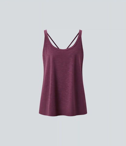 U Neck Relaxed Casual Tank Top