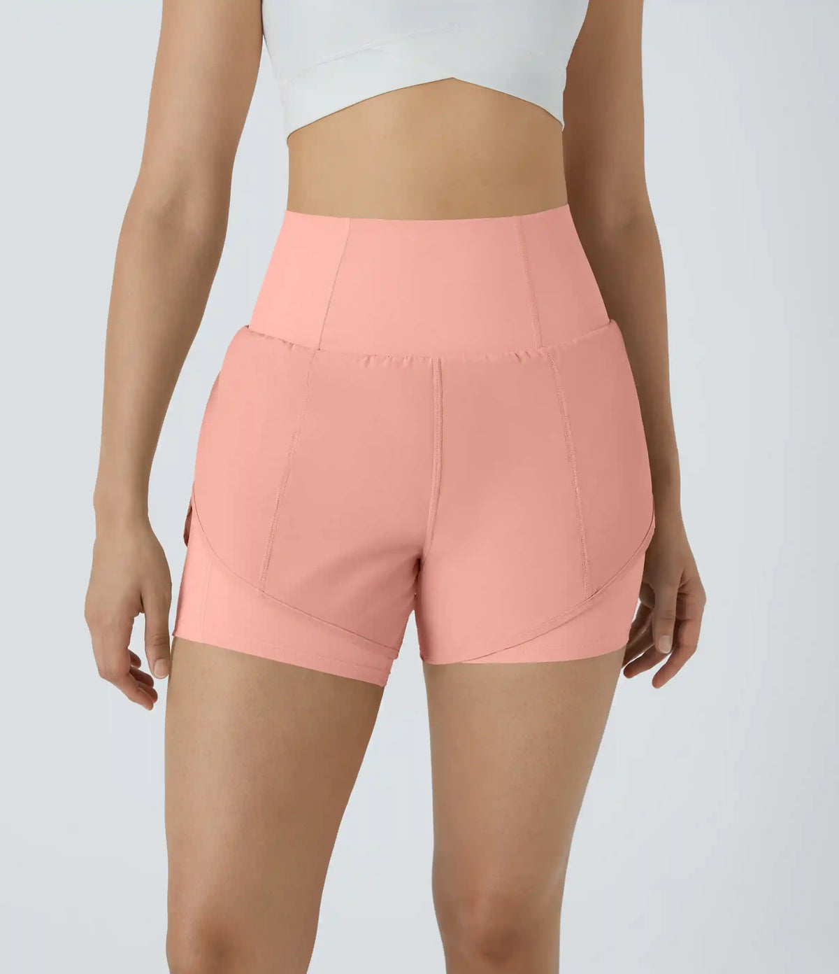 Breezeful™ Super High Waisted Curved Hem 2-in-1 Pocket Quick Dry Yoga Shorts 3.5''
