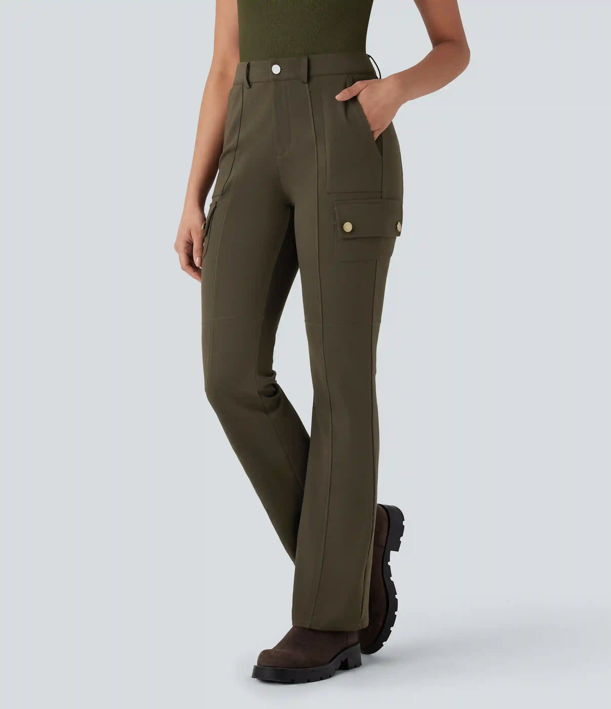DayStretch Mid Rise Pockets Hiking Cargo Bootcut Pants