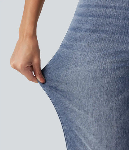 Halara Flex™ High Waisted Straight Leg Casual Cotton Jeans with Pockets