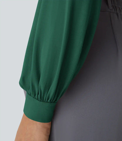 V Neck Long Sleeve Work Bodysuit
