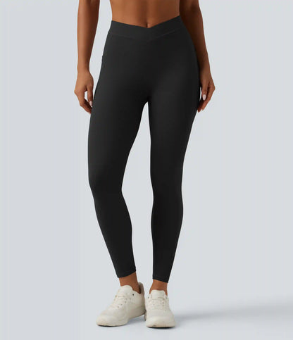Mid Rise Crossover InstantCool Quick Dry Running Leggings with Pockets