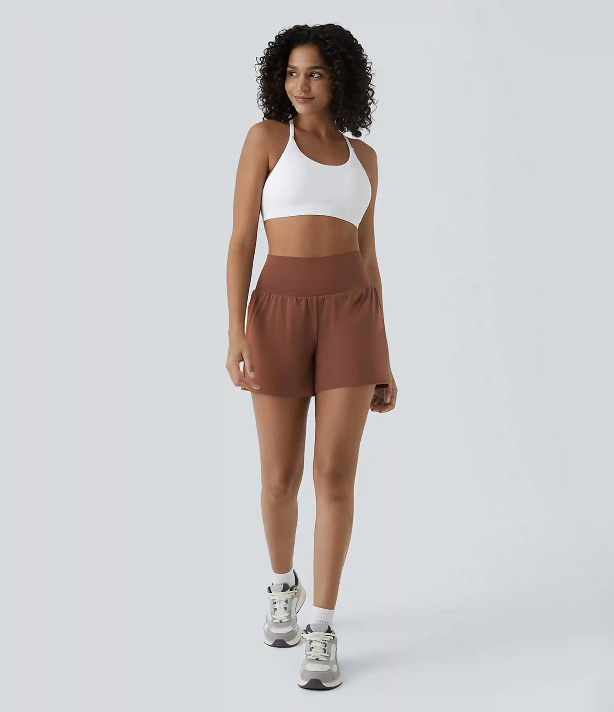 SoftlyZero™ Airy Super High Waisted 2-in-1 InstantCool Yoga Shorts 5'' with Pockets-Longer Length