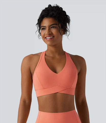 Halara UltraSculpt™ Light Support V Neck Racerback Workout Sports Bra