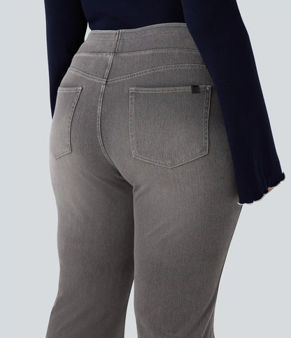 Halara Flex™ High Waisted Pockets Washed Casual Bootcut Plus Size Jeans