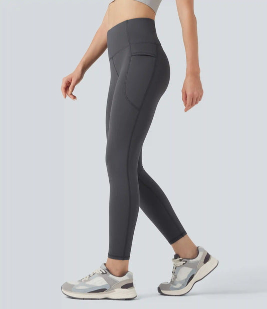 High Waisted Fleece 7/8 Hiking Leggings with Pockets