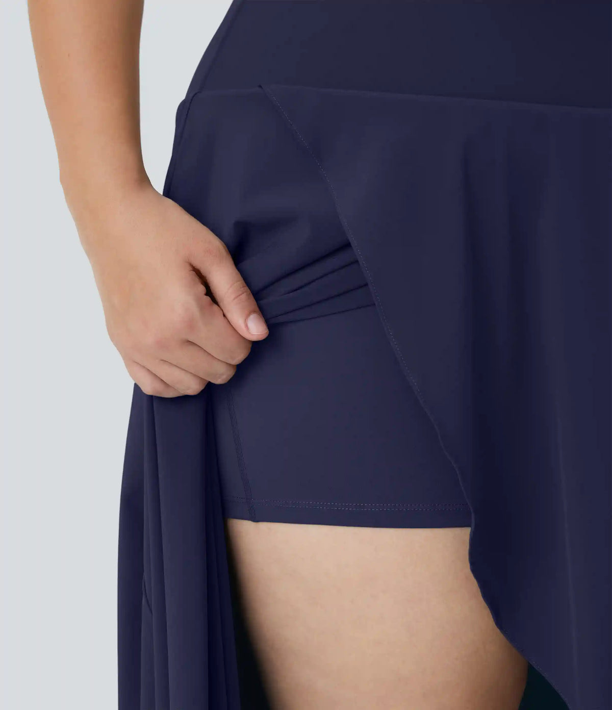 Breezeful™ High Waisted High Low Ruffle 2-in-1 Flowy Midi Quick Dry Casual Plus Size Skirt