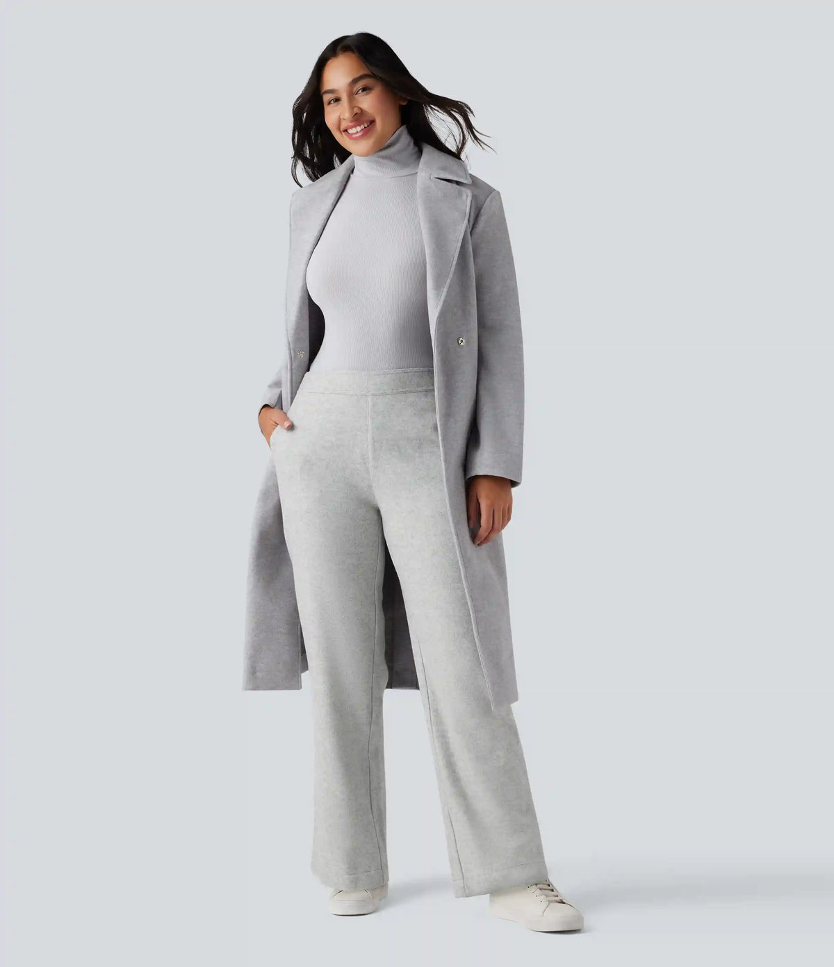 Mid Rise Straight Leg Work Pants with Pockets