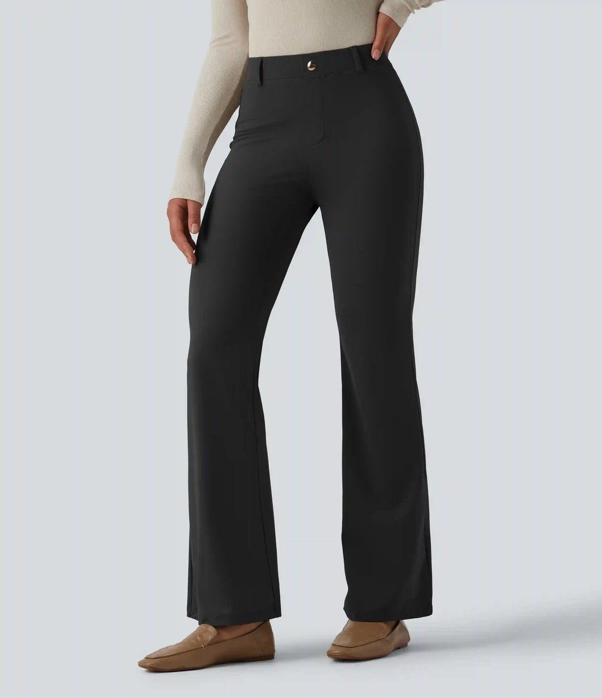 High Waisted Flare Work Pants