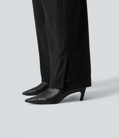 High Waisted Wide Leg Work Pants with Pockets