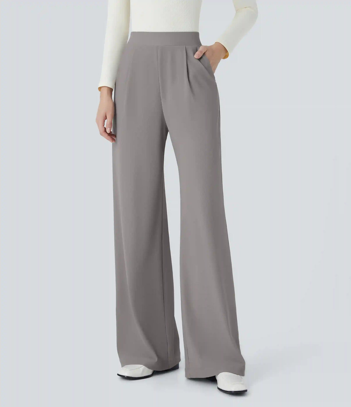 Halara Flex™ High Waisted Body Sculpt Waist-Slimming Pocket Wide Leg Micro Waffle Work Pants