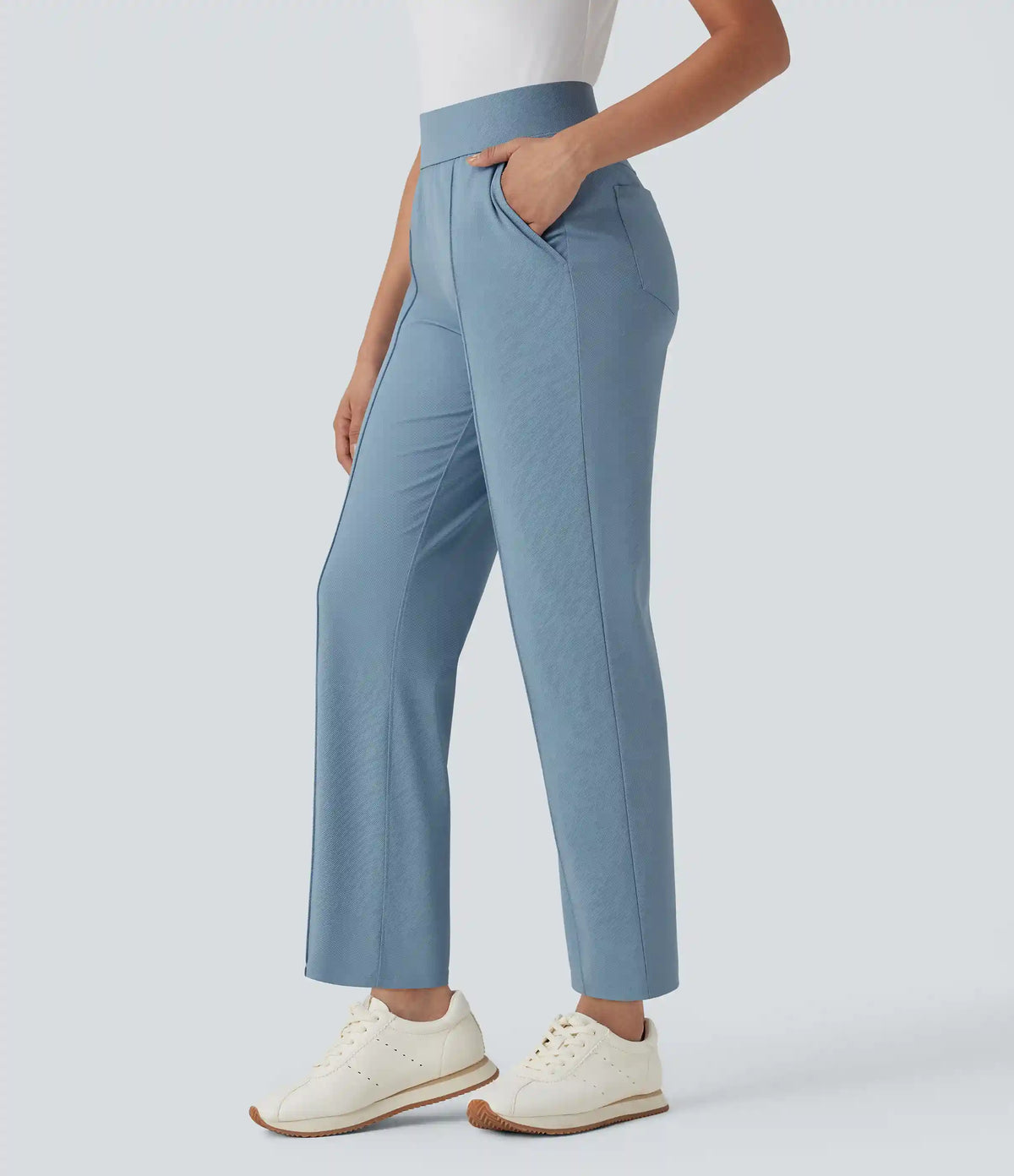 Mid High Waisted Pockets Quick Dry Golf Pants-Golf Tee-UPF40+