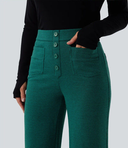 Halara Flex™ High Waisted Houndstooth Straight Leg Work Pants with Pockets