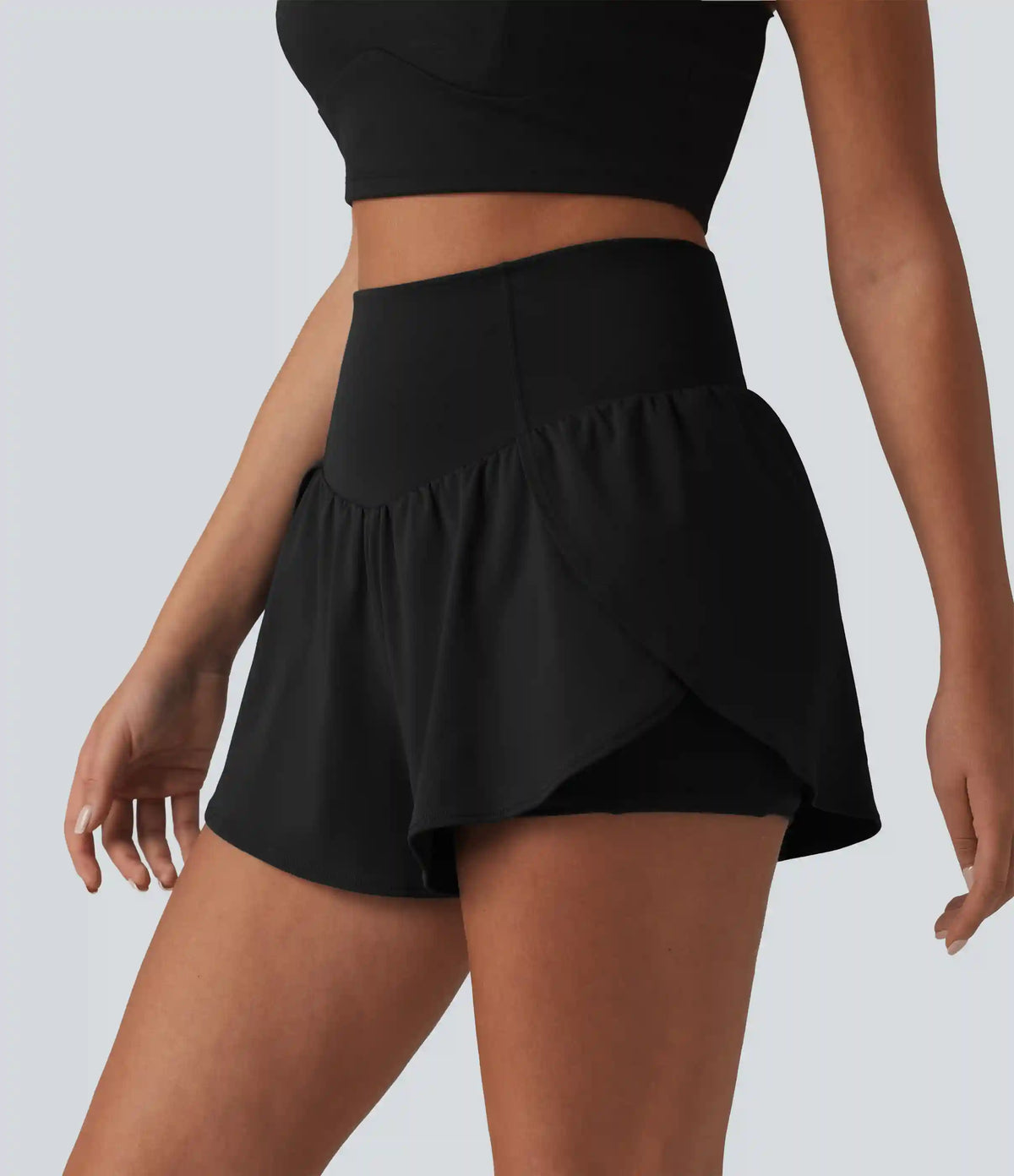 SoftlyZero™ Airy High Waisted Tummy Control 2-in-1 Curved Hem InstantCool Yoga Shorts 3'' with Pockets