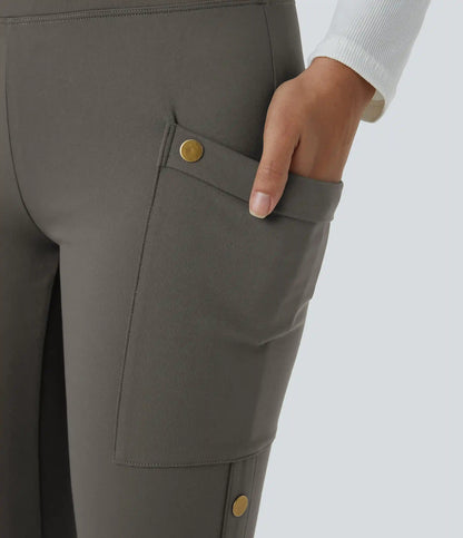 DayStretch High Waisted Decorative Pocket Skinny Ankle Length Casual Pants