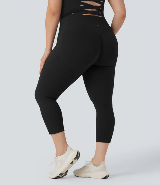 Plus Size Halara UltraSculpt™ High Waisted Scrunch Butt Lifting Tummy Control Capri Training Leggings with Pockets