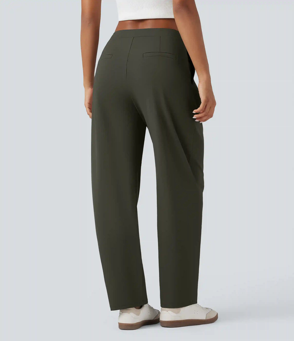 Halara Flex™ DayStretch Asymmetric Mid Rise Barrel Leg Work Pants with Pockets