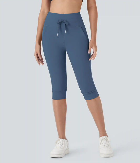 SoftlyZero™ Plush High Waisted Drawstring Pocket Yoga Pedal Pusher Joggers