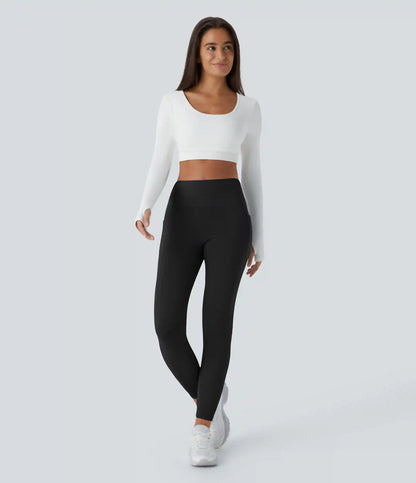 SoftlyZero™ Plush Thermal High Waisted Pocket Skinny 7/8 Yoga Leggings
